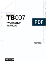 Takeuchi Compact Excavator Tb007 e Wb4 101e2 Workshop Manual