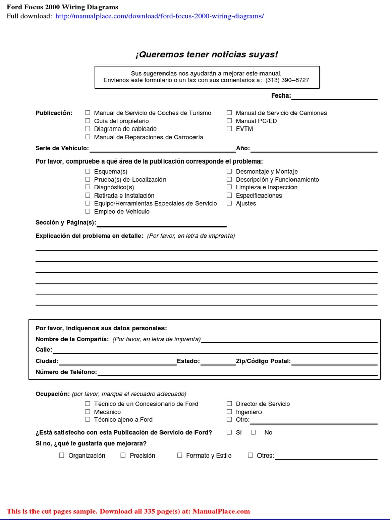 Ford Focus 2000 Wiring Diagrams | PDF