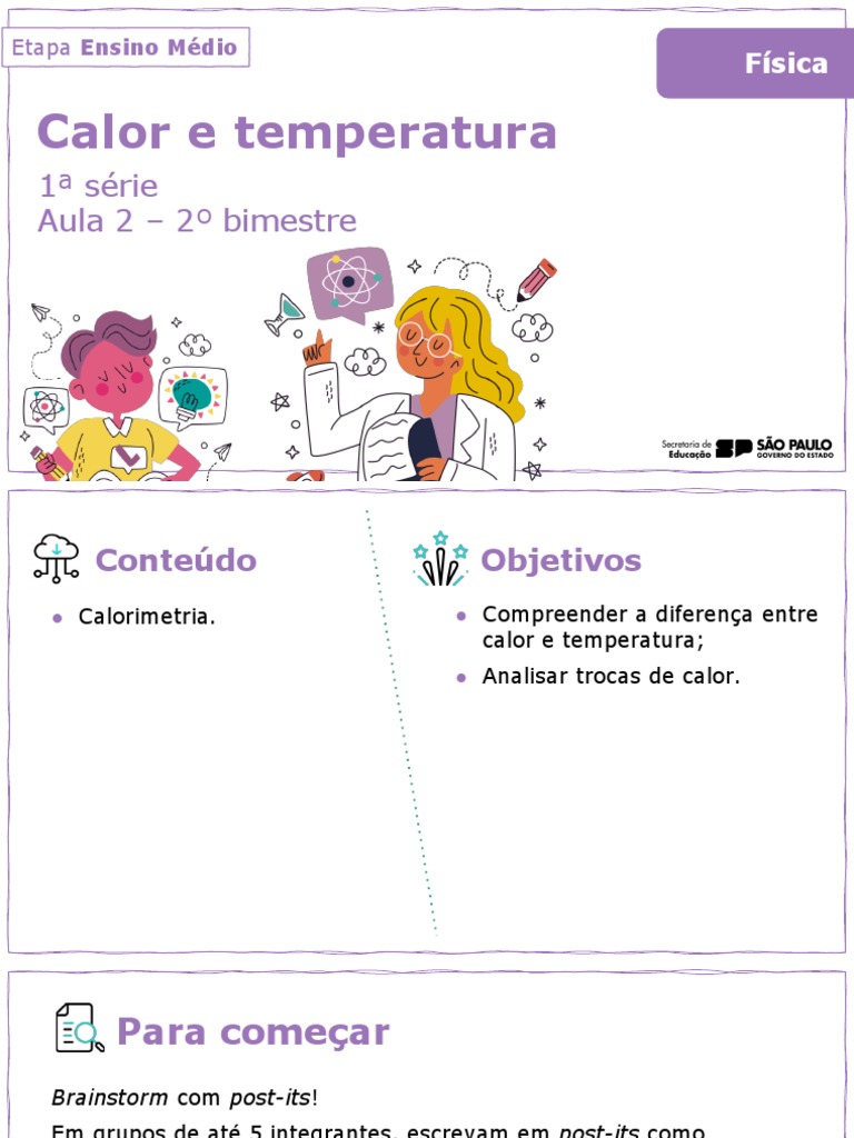 Aula 2 Calor e Temperatura | PDF | Temperatura | Calor