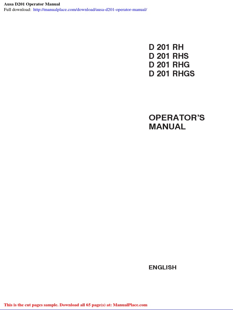 AUSA D201 Dumper Operator Manual | PDF | Computing