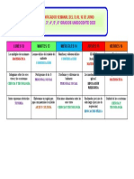 UNIDOCENTE Horario Semanal Del 12 Al 16 de Junio