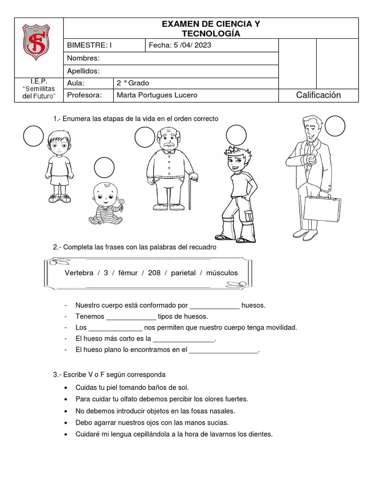 EXAMEN BIMESTRAL DE CIENCIA Y TECNOLOGIA | PDF