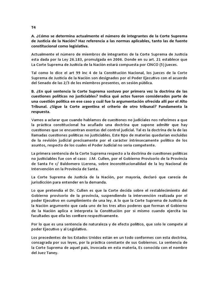 Estructura y Jurisdicción de la Corte Suprema | PDF | Judicaturas ...