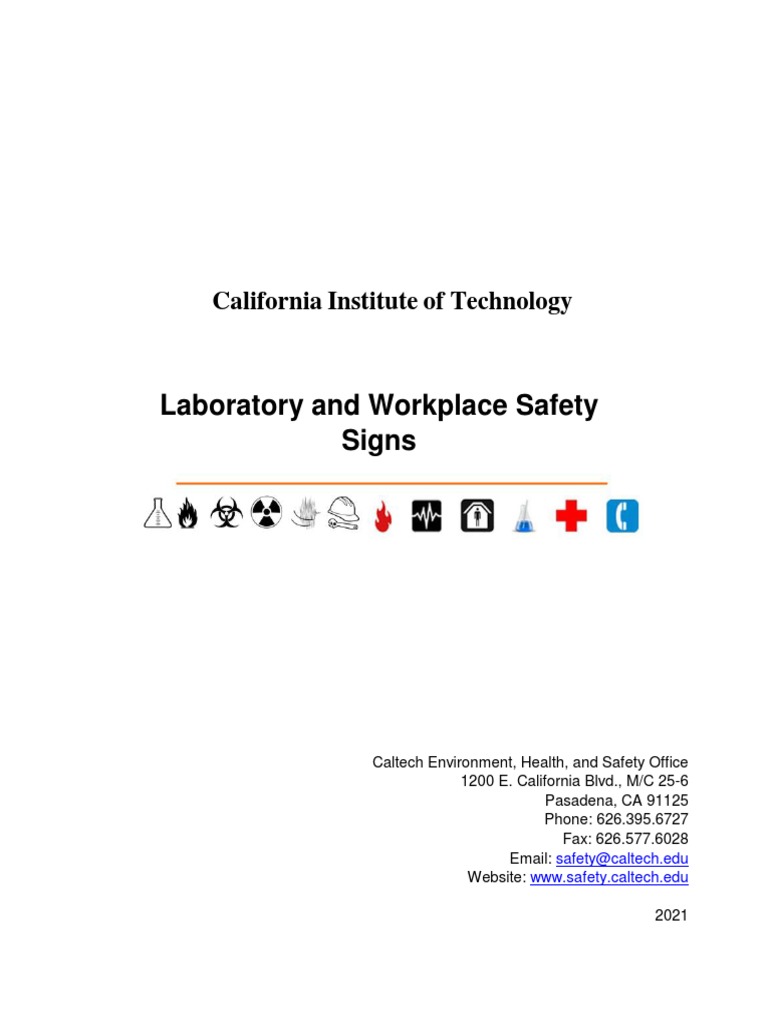 Caltech Laboratory Safety Sign Guidelines | PDF | Technology & Engineering