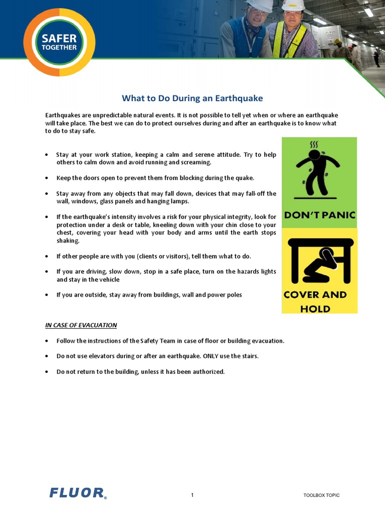 What To Do During An Earthquake | PDF