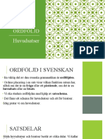 Ordföljd, Huvudsatser