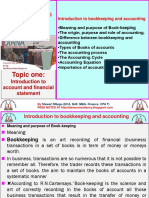 TOPIC 1 Introduction To Accounting and Financial Statements