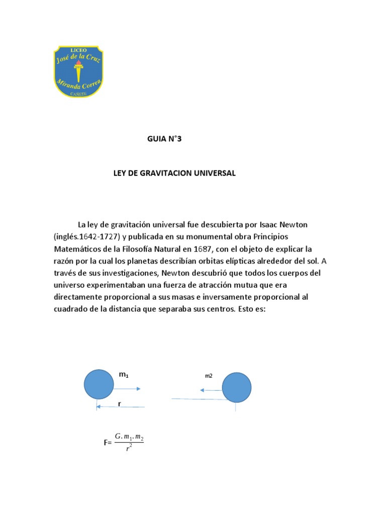 Ley de Gravitacion Universal PDF