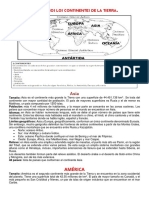 CONOCEMOS LOS CONTINENTES DE LA TIERRA Ficha