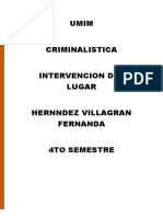 Umim Criminalistica Intervencion Del Lugar Hernndez Villagran Fernanda 4to Semestre
