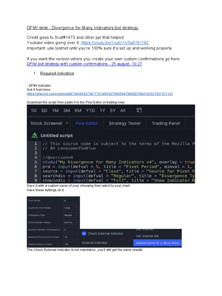 DFMI Bot Strategy for TradingView | PDF | Business | Technology ...
