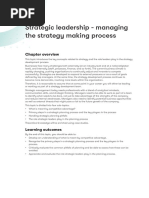 Topic Workbook - Strategic Leadership - Managing The Strategy Making Process