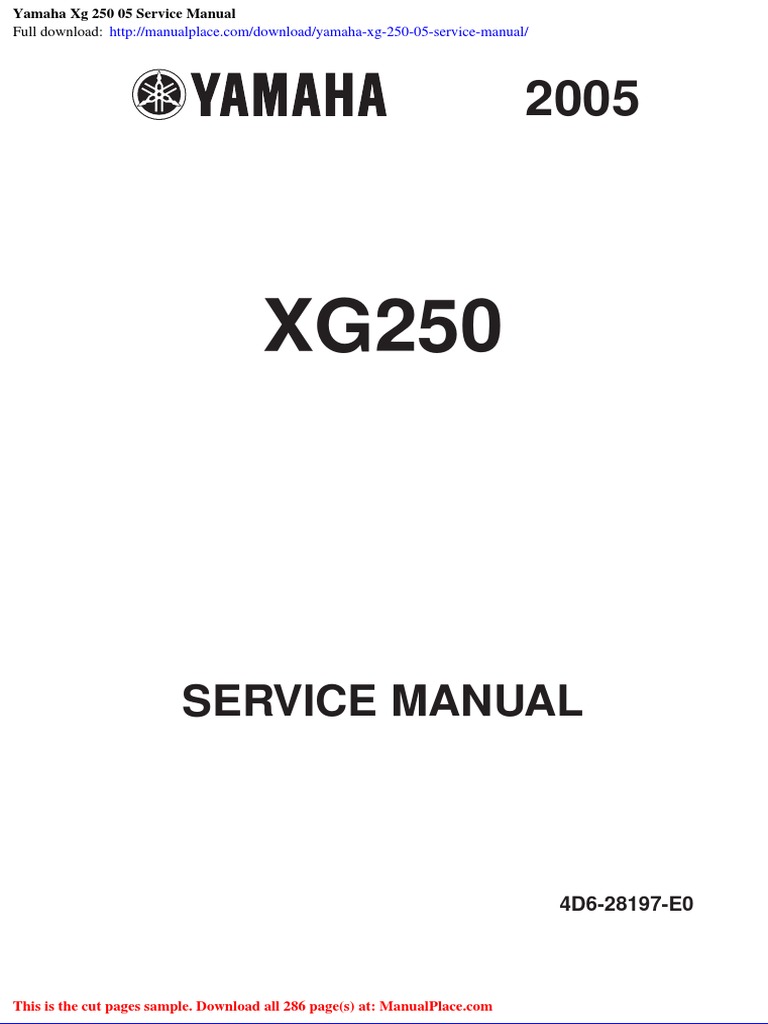 Yamaha XG 250 05 Service Manual PDF