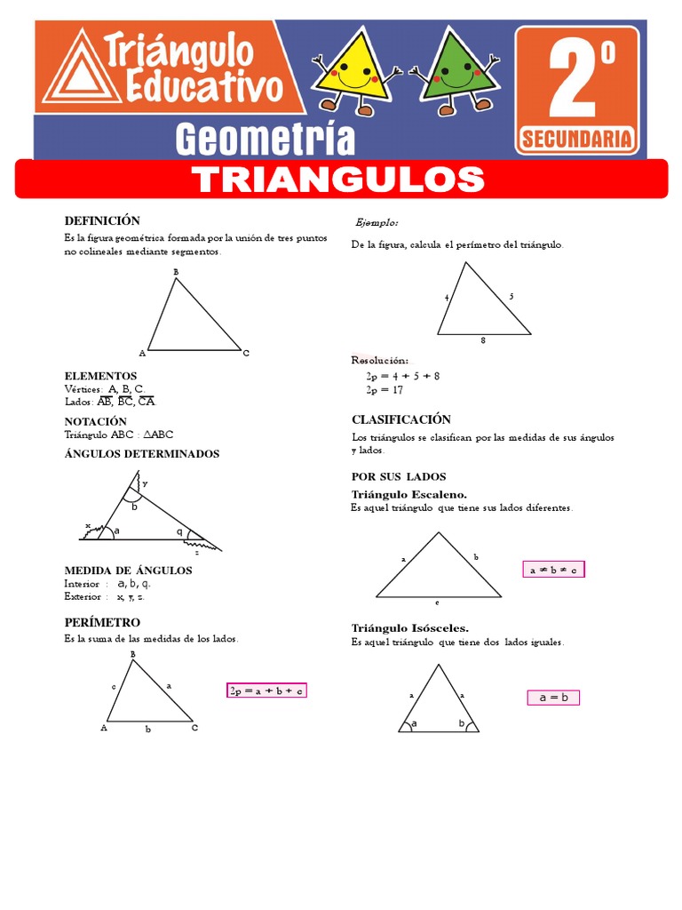 Triangulos para Segundo Grado de Secundaria | PDF | Triángulo | Objetos ...