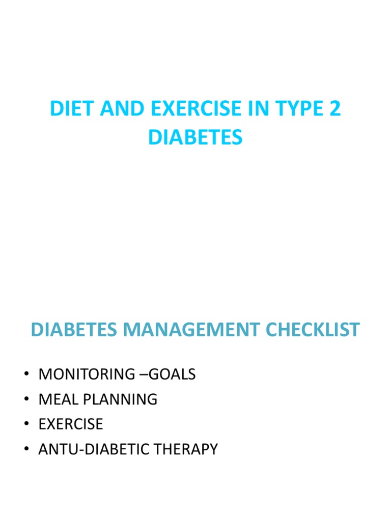 Diet and Exercise for Type 2 Diabetes | PDF