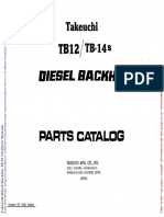Takeuchi Diesel Backhoe Tb12 14s Parts Manual