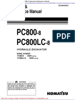 Komatsu Hydraulic Excavator Pc800 800lc 8 Operation Maintenance Manual