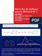 Intervalos de Confianza de Intervalos de 2 Poblaciones