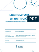 Tabla de Composición Química de Alimentos Promedio