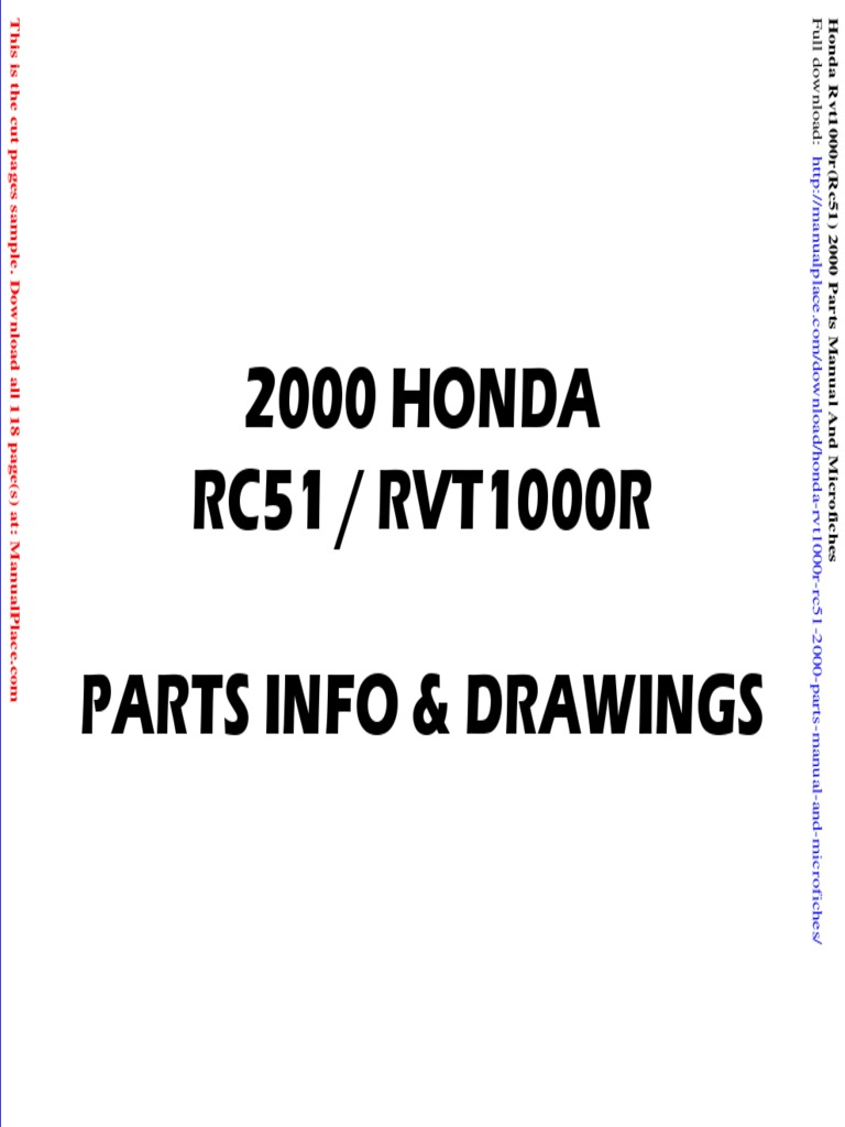 Honda RVT1000K RC51 整備マニュアル 2000-2006 2000 Honda RVT1000R Parts Manual | PDF | Tap (Valve) | Equipment