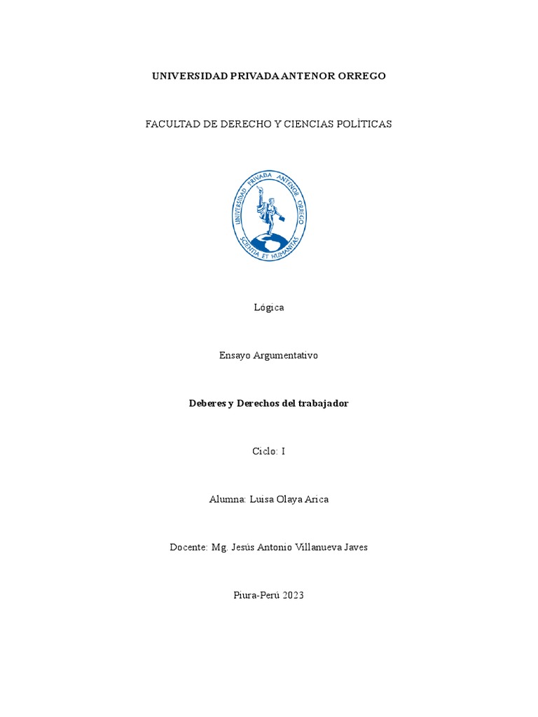 Ensayo Argumentativo | PDF