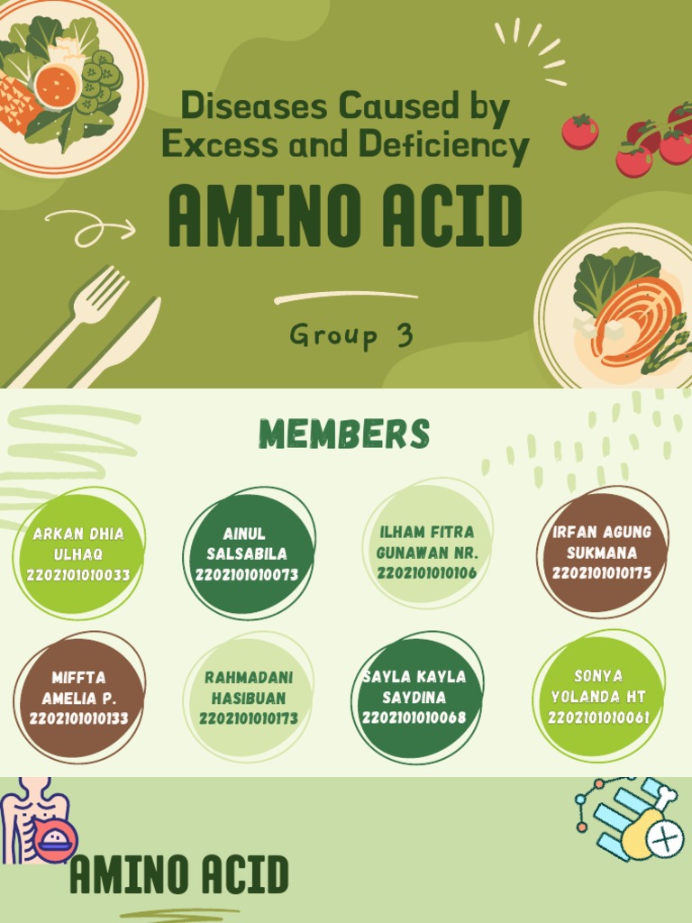 Group 3 Excess & Deficiency Amino Acid PDF Gout Arthritis
