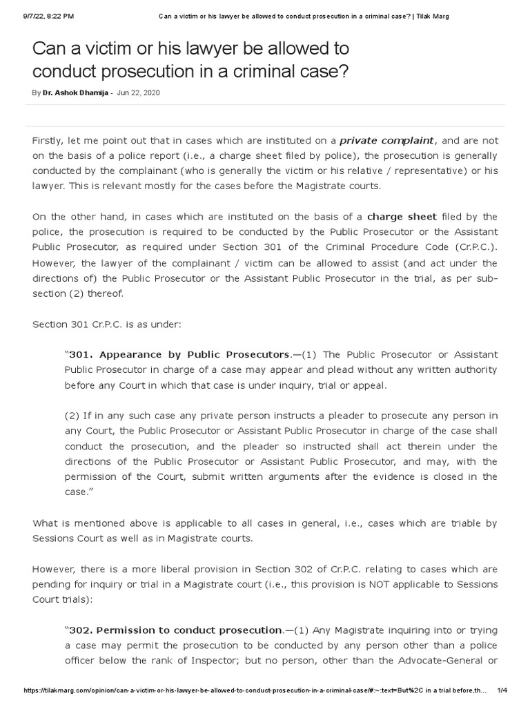 can-a-victim-or-his-lawyer-be-allowed-to-conduct-prosecution-in-a