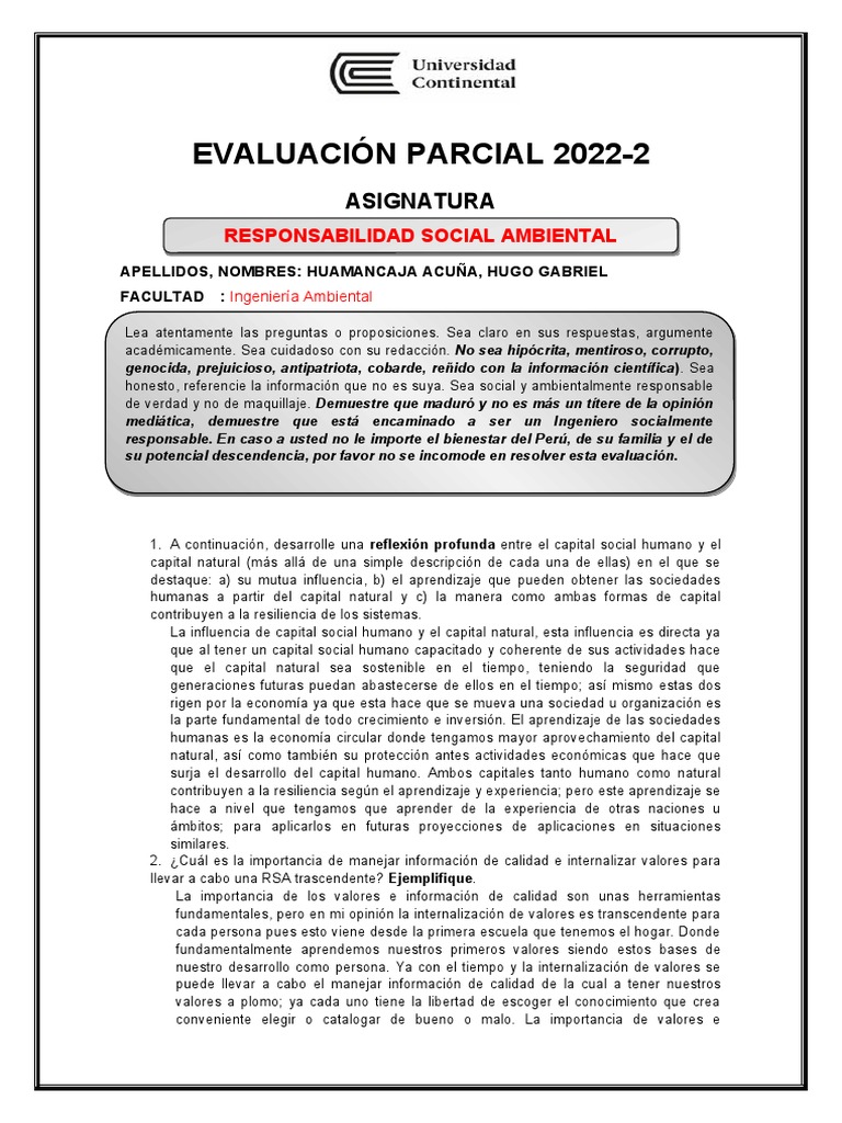 Evaluación Parcial 2022 - 2 | PDF | Crecimiento personal y profesional