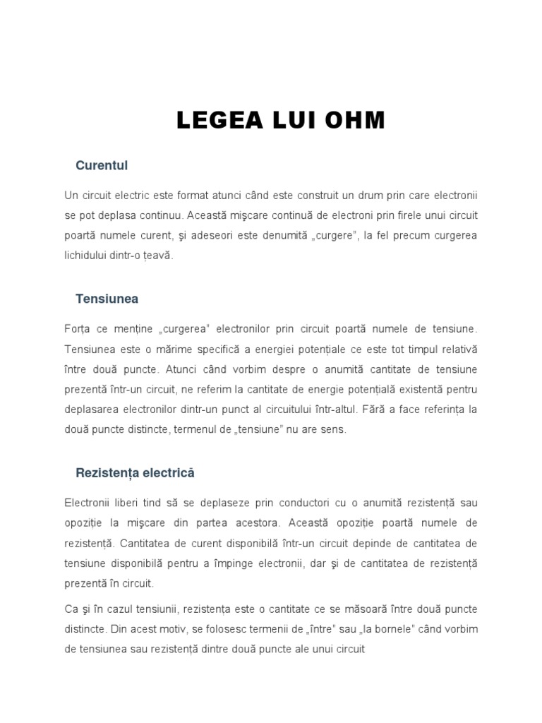 Legea Lui Ohm