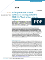 2022-SD-Chiaraluce-a Comprehensive Suite of Earthquake Catalogues For The 2016-2017 Central Italy Seismic Sequence