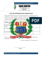 Acta de Formación de Comité de Aula 5to Primaria