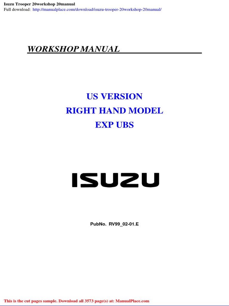 ISUZU WORKSHOP MANUAL PDF visual data 2