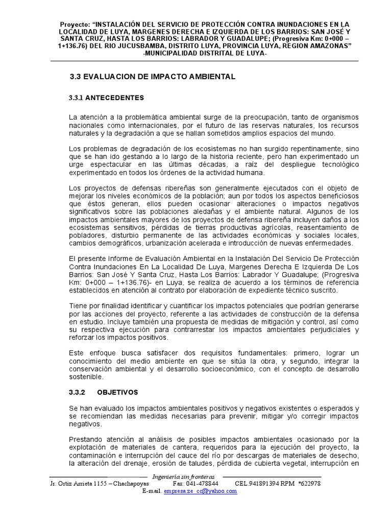 Impacto Ambiental en Defensa Ribereña | PDF | Entorno natural ...