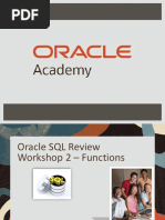 Workshop 2 SQL Functions Review