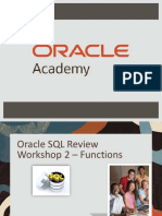 Workshop 2 SQL Functions Review