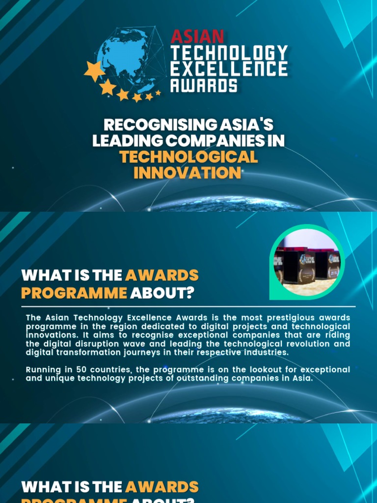 Asian Technology Excellence Awards Deck PDF Of Things