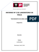 Informe #2 de Laboratorio de Física - Movimiento en Caída Libre