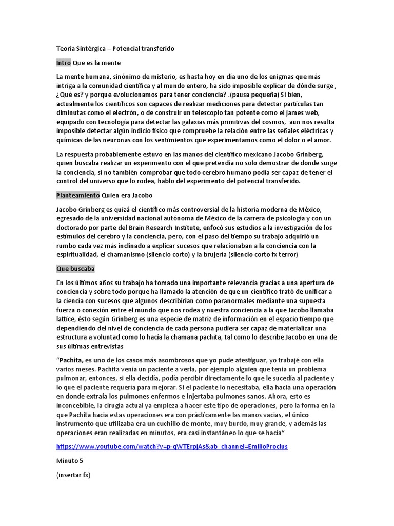 Jacobo Grinberg y el Potencial Transferido | PDF