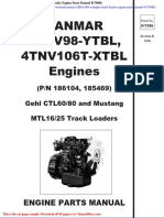 Yanmar Ctl60 Ctl80 Compact Track Loader Engine Parts Manual 917086b