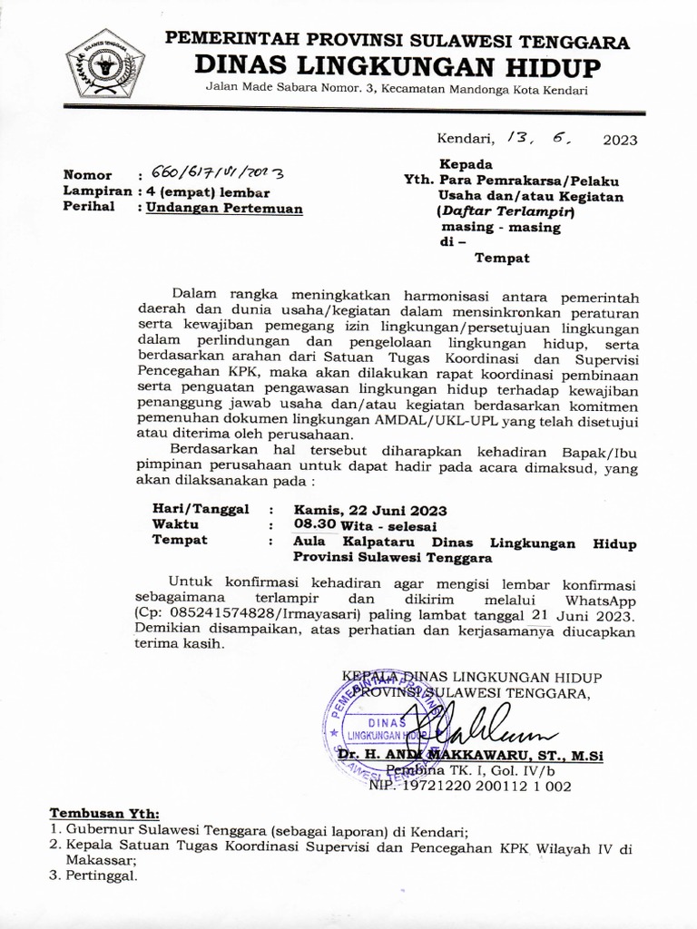 Undangan Rapat Perusahaan 220623 | PDF