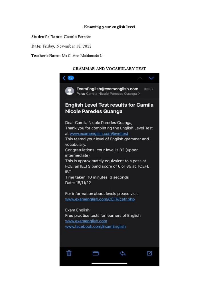 Knowing you english level PDF