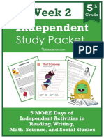 Independent Study Packet 5th Grade Week 2
