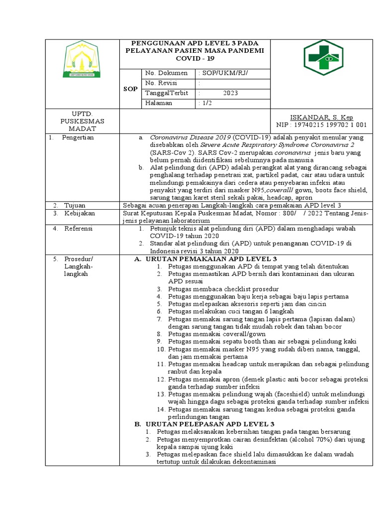 Penggunaan Apd Level 3 Pdf