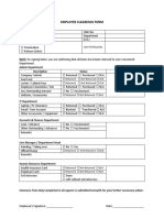 Employee Clearence Form