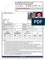 Cat 2022 Score Card: Common Admission Test 2022 (Cat 2022) Indian Institutes of Management