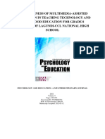 Effectiveness of Multimedia-Assisted Instruction in Teaching Technology and Livelihood Education For Grade 8 Students of Lagundi-CCL National High School