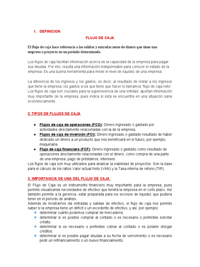 Lectura-Tema Flujo de Caja | PDF | Flujo de efectivo | Presupuesto