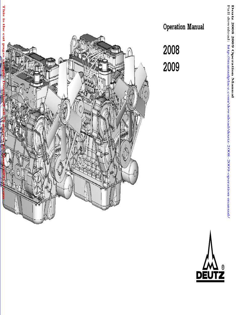 Deutz 2008 2009 Operation Manual | PDF | Motor Oil | Engines
