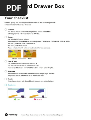 Cardboard Drawer Box Guidelines