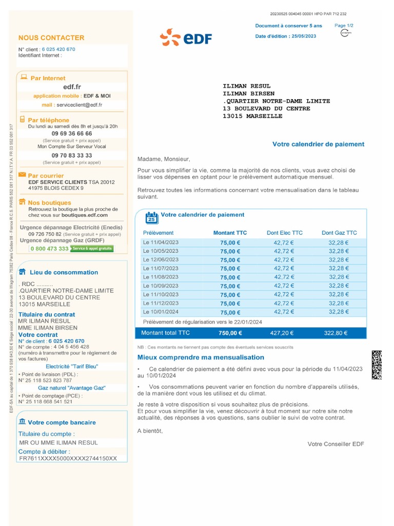 Echeancier edf pdf